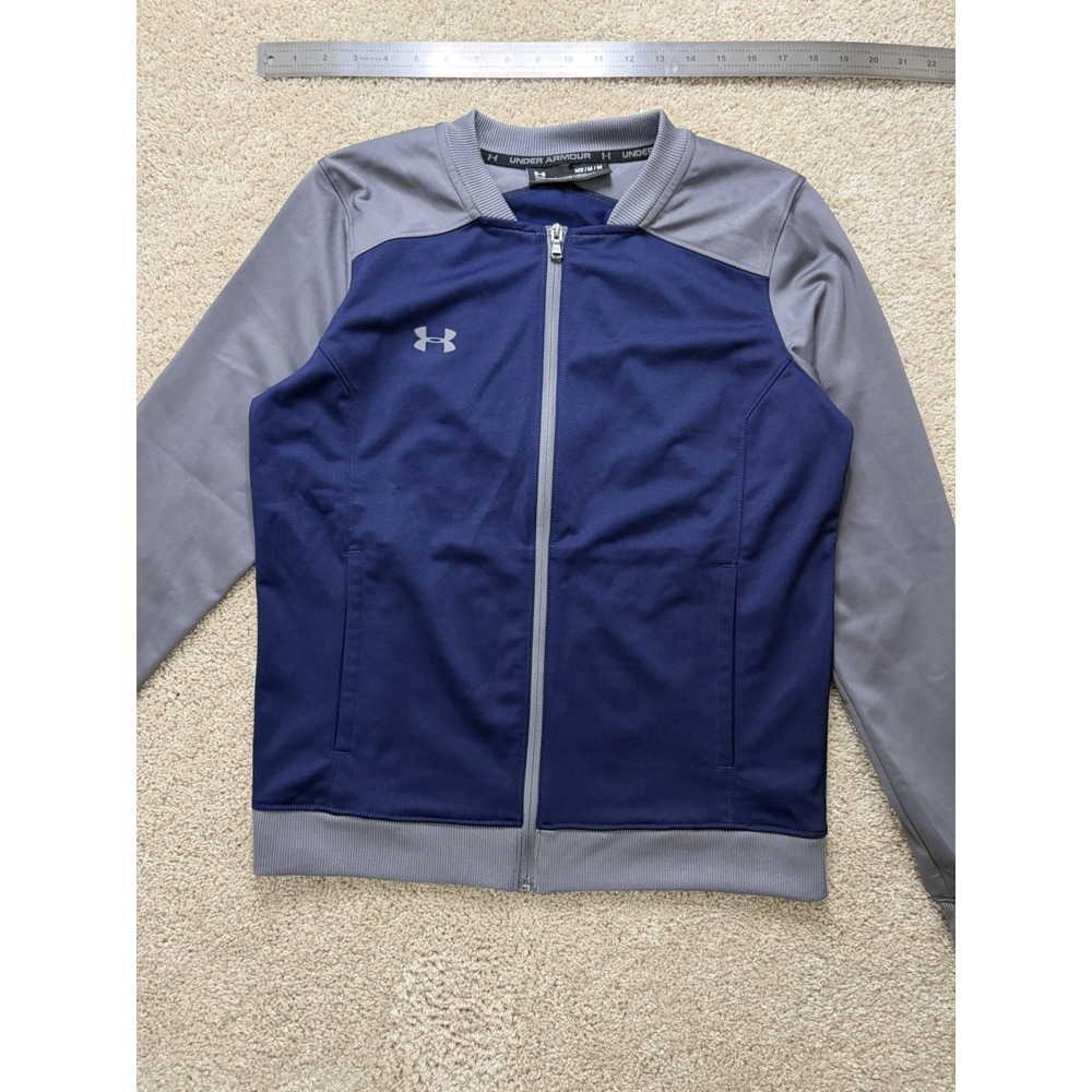 Under Armour Women's Challenger Full‎ Zip Fitted Track Jacket Navy Gray Size M - Picture 5 of 13